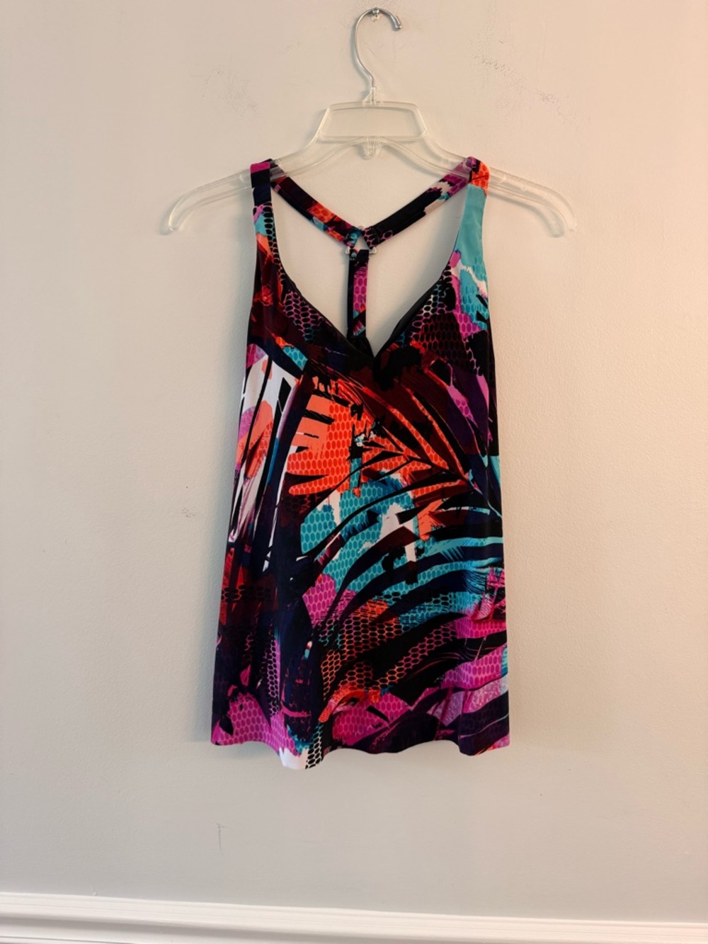 Aqua Green Teal, Pink & Coral Athletic Tank